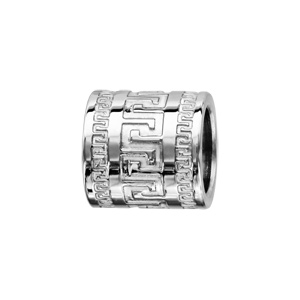 Charms Thabora pour homme en acier forme tube avec méandres grecs - Vue 1
