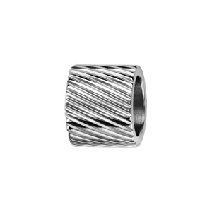 Charms Thabora pour homme en acier forme tube strié en diagonale - Vue 1