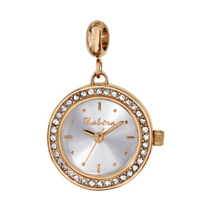 Charms Thabora pour homme montre boitier doré jaune fond en acier et tour orné d\'oxydes blancs - Vue 1