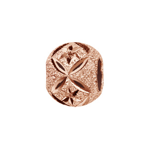 Charms Thabora séparateur en argent et dorure rose boule granitée et diamantée en rose des vents et croix - Vue 1