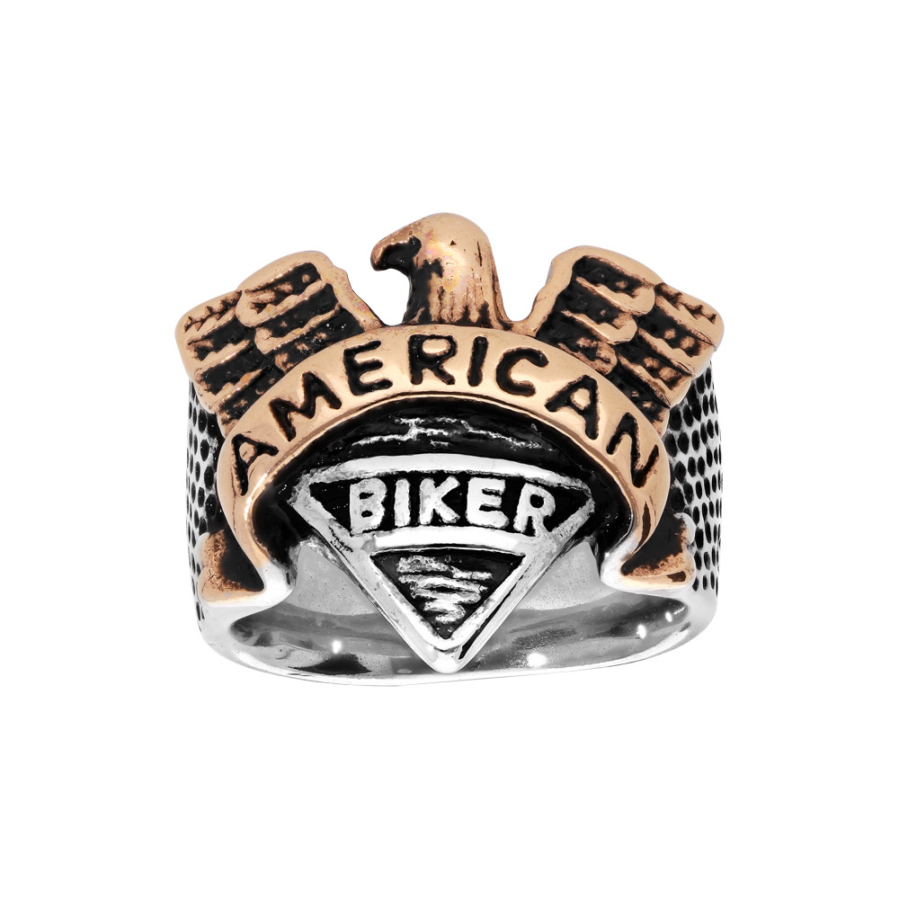 Chevali�re en acier aigle american biker - Vue 1