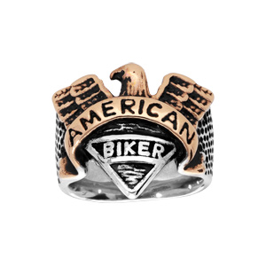 Chevalire en acier aigle american biker - Vue 1