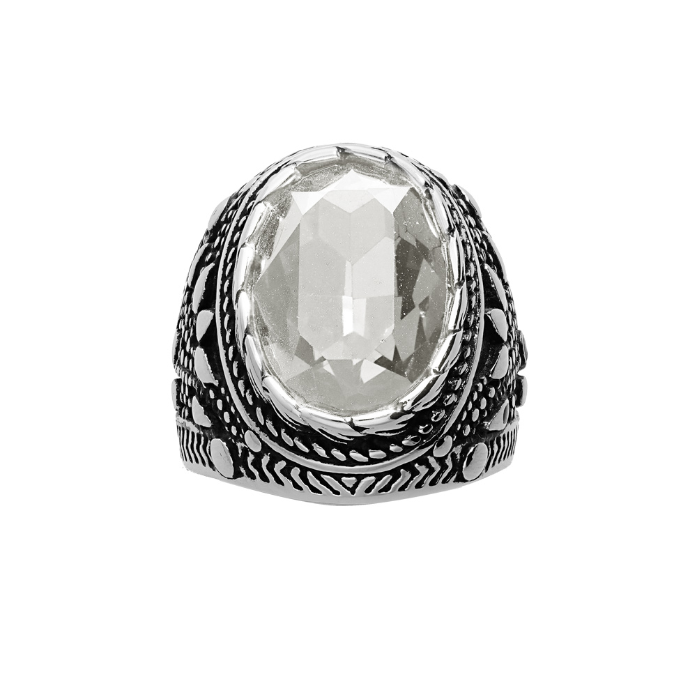 Chevali�re en acier patin� avec gros oxyde ovale blanc - Vue 1