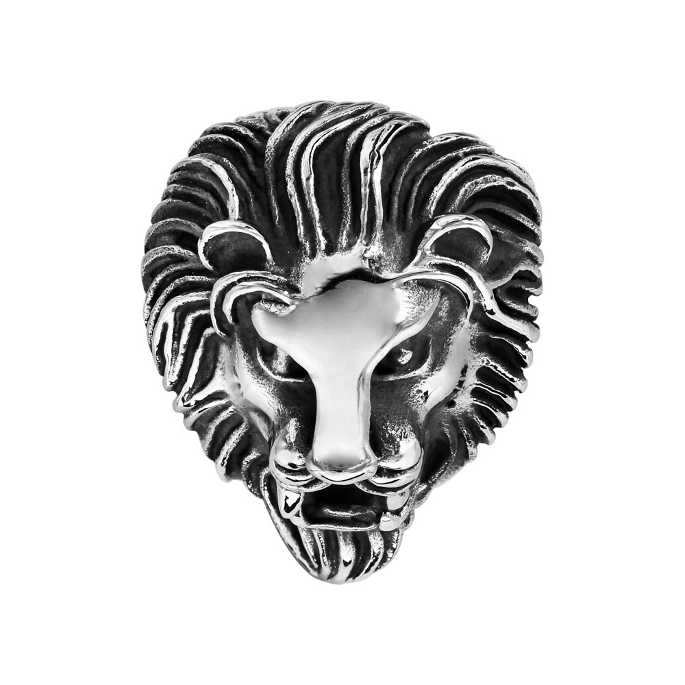 Chevali�re en acier patin� t�te de lion baiss�e - Vue 1