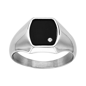 Chevali�re en acier plateau tonneau noir orn� d'un strass