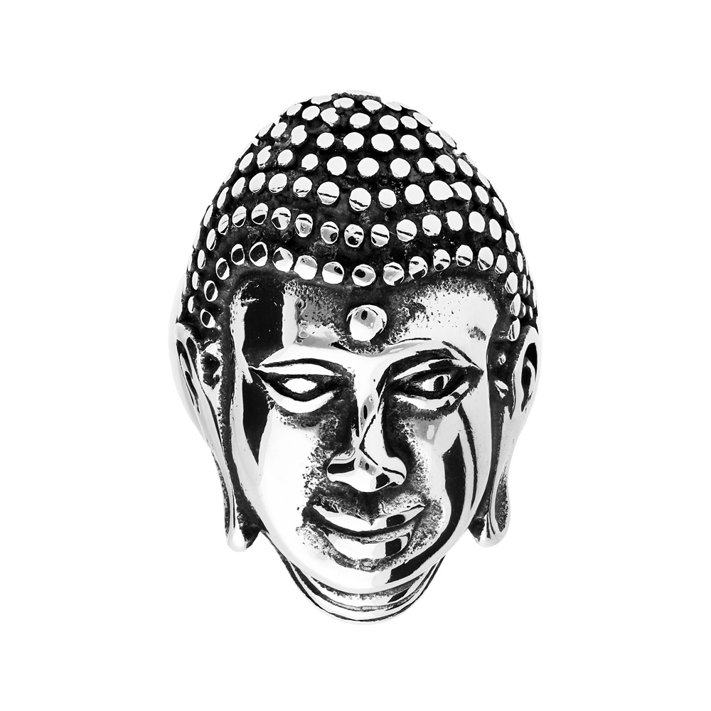 Chevali�re en acier t�te de bouddha - Vue 1