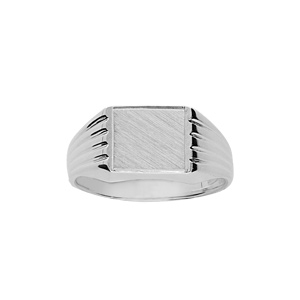 Chevalire en argent plateau carr 8mm X 8mm et godrons sur les cts - Vue 1