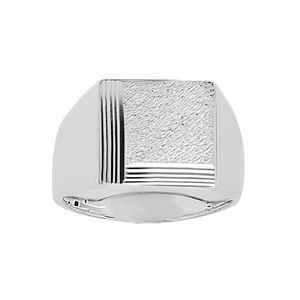 Chevalire en argent plateau carr diamant et stri sur 2 bords conscutifs - Vue 1