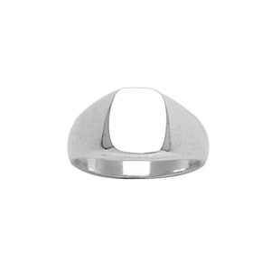 Chevalière en argent plateau ovale 10mm X 9mm - Vue 1