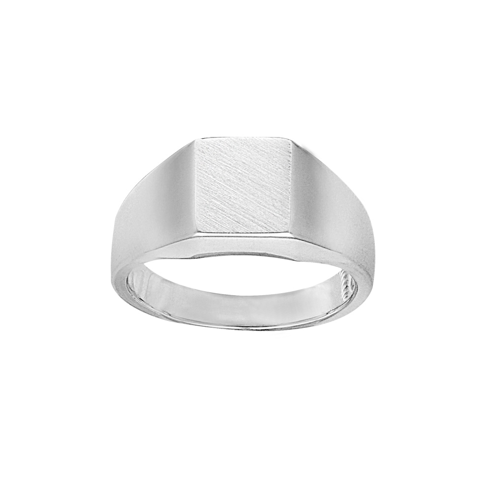 Chevali�re en argent plateau rectangulaire 10mm X 8mm - Vue 1