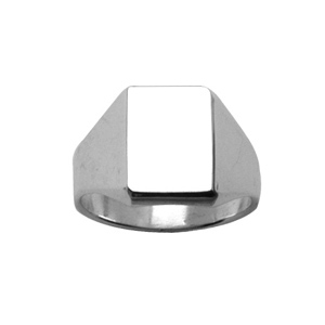 Chevalière en argent plateau rectangulaire 11mm X 8mm - Vue 1