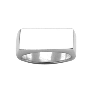 Chevalière en argent plateau rectangulaire 18mm X 7mm - Vue 1