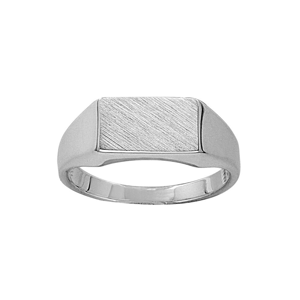Chevali�re en argent plateau rectangulaire 6mm X 11mm - Vue 1