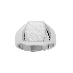 Chevalire en argent plateau tonneau 13mm X 10mm - Vue 1