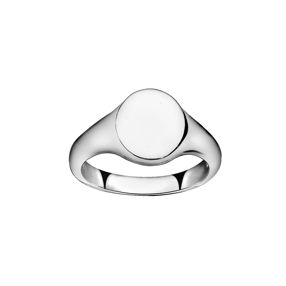 Chevalire en argent rhodi plateau ovale - Vue 1