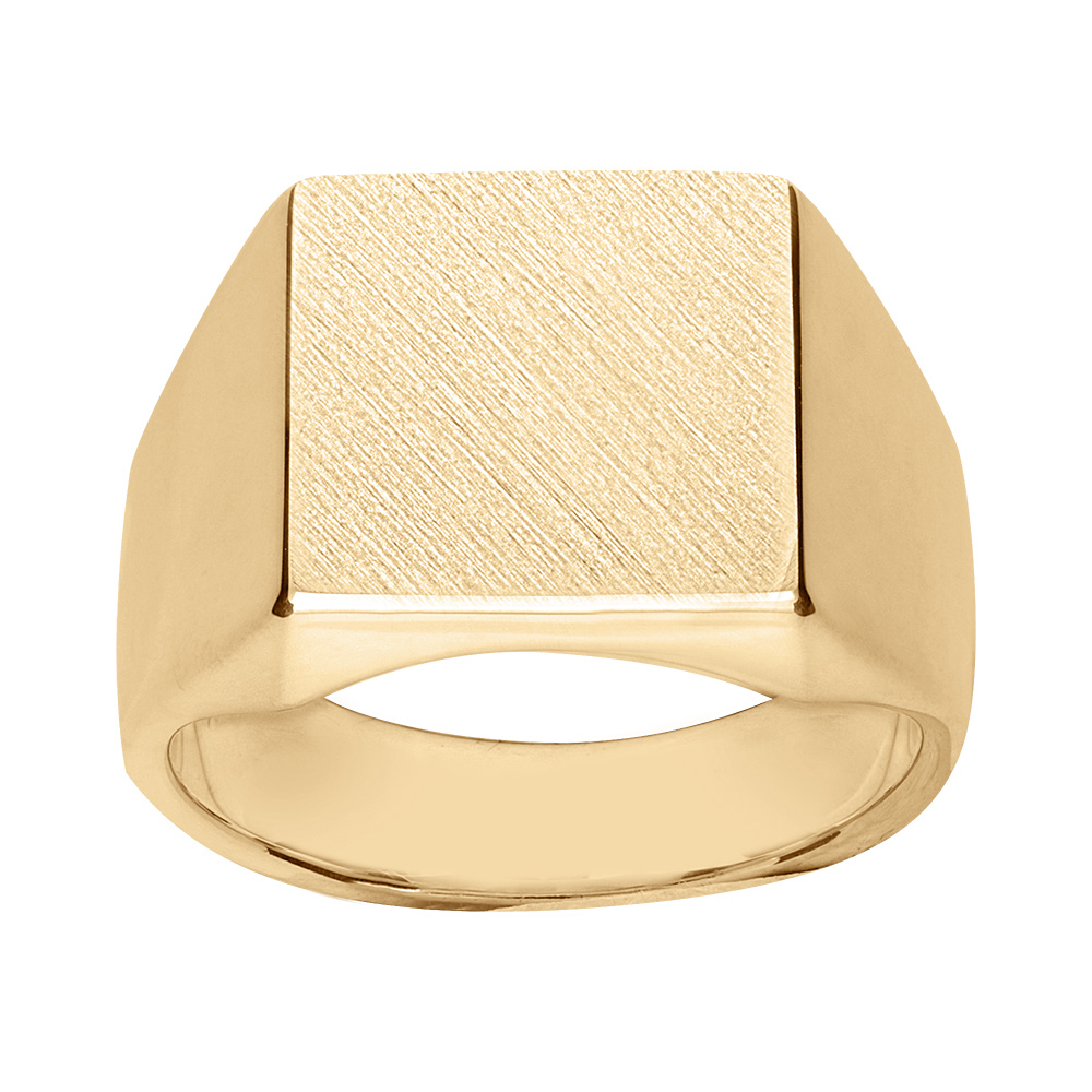 Chevali�re en vermeil plateau carr� 13mm X 13mm - Vue 1