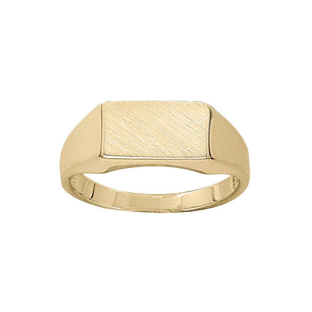 Chevali�re en vermeil plateau rectangulaire 6mm X 11mm - Vue 1