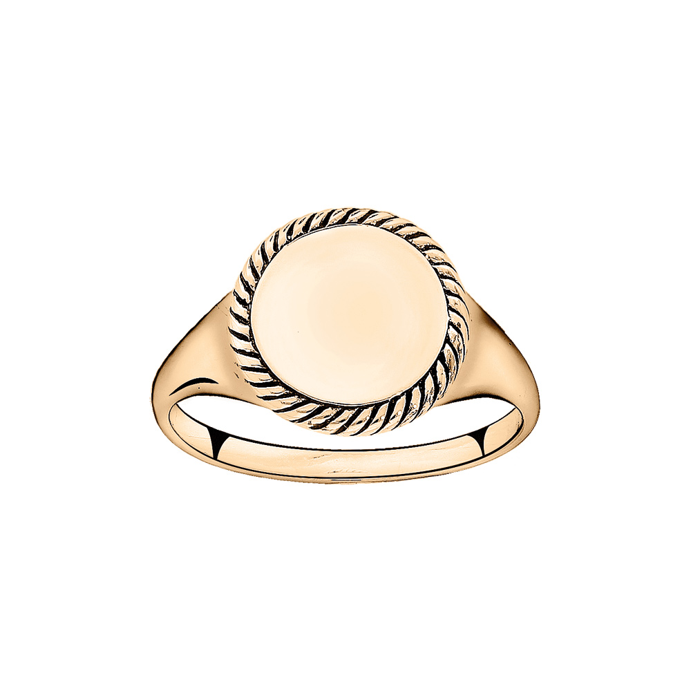 Chevalire en vermeil plateau rond au contour perl - Vue 1