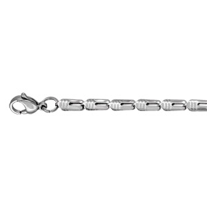 Collier acier maille fantaisie ajourée 42cm - Vue 1
