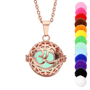 Collier Bola diffuseur de parfum boule  motifs PVD rose rglable 60  100cm - Vue 1