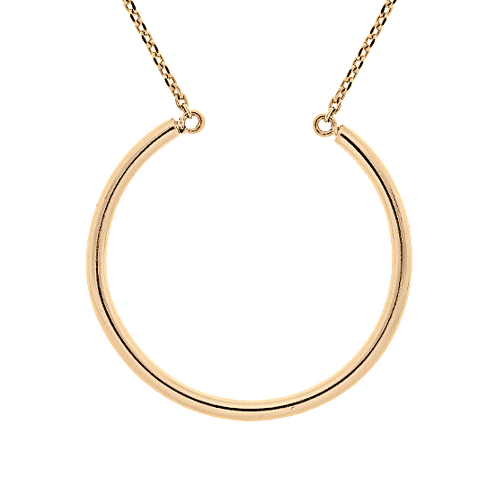 Collier charms en plaqu� or cercle GM 50+5cm - Vue 1