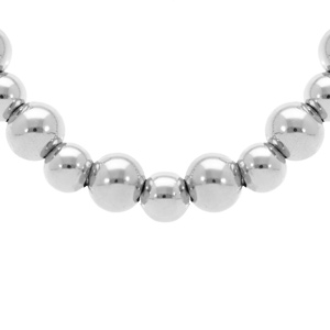 Collier en acier boules 8mm et 10mm - 42+5cm - Vue 1