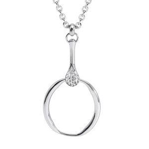 Collier en acier chane avec pendentif anneau et pince avec oxyde 41,5+3cm - Vue 1