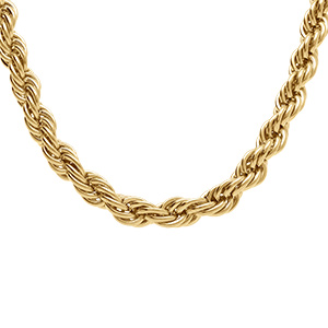 Collier en acier dor� 7mm - 42+5cm