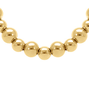 Collier en acier doré boules 8mm et 10mm - 42+5cm - Vue 1