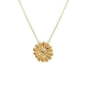 Collier en acier doré fleur 16mm - 40+4cm - Vue 1