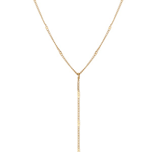 Collier en acier doré forme cravate - 38+5cm - Vue 1