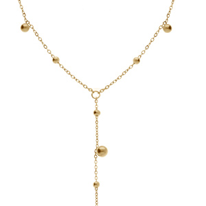 Collier en acier doré forme cravate - 42+5cm - Vue 1
