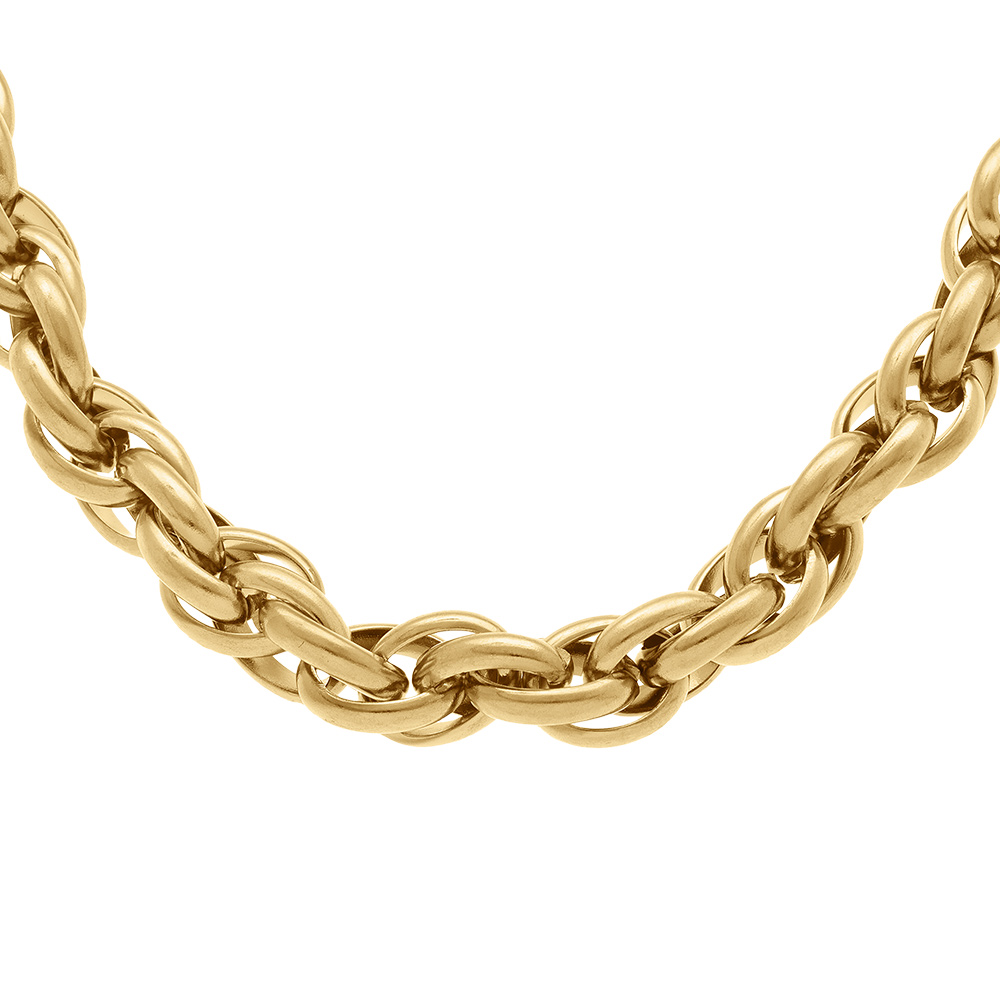 Collier en acier dor� maille 7mm - 40+5cm - Vue 1