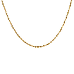 Collier en acier doré maille corde 2mm - 40+5cm - Vue 1