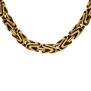 Collier en acier doré maille royale lapidée - 57cm - Vue 1