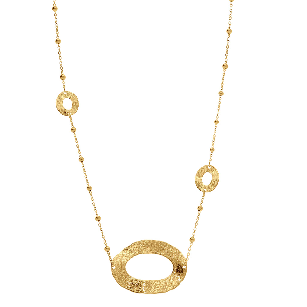 Collier en acier dor� motifsmartel�s -  80+5cm - Vue 1