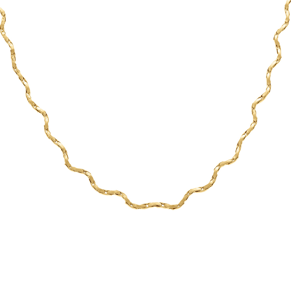 Collier en acier dor� ondul�-  38+5cm - Vue 1