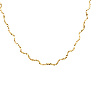 Collier en acier dor� ondul�-  38+5cm