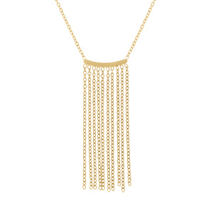 Collier en acier doré pendant multi fils - 40+5cm - Vue 1