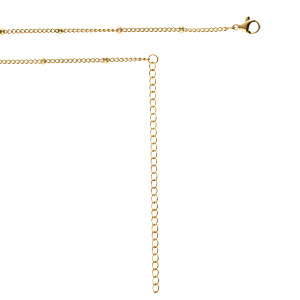 Collier en acier doré sautoir ou chaîne de ventre avec boules - 65.5+20.5cm - Vue 1