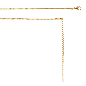 Collier en acier doré sautoir ou chaîne de ventre maille corde - 65.5+20.5cm - Vue 1