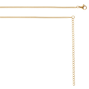 Collier en acier doré sautoir ou chaîne de ventre maille gourmette - 65.5+20.5cm - Vue 1