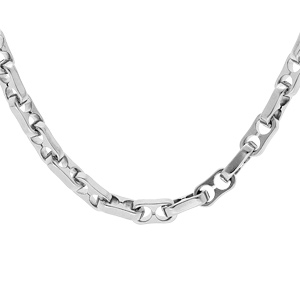 Collier en acier grain de café stylisé longueur 49,5cm - Vue 1