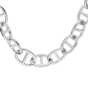 Collier en acier grosse maille marine longueur 50cm - Vue 1