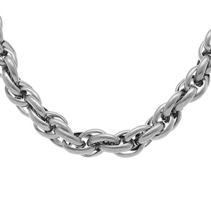 Collier en acier maille 7mm  - 40+5cm