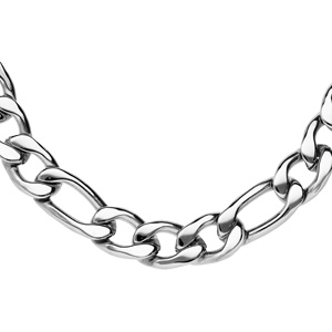 Collier en acier maille alterne 1+3 - largeur 11mm et longueur 55cm - Vue 1