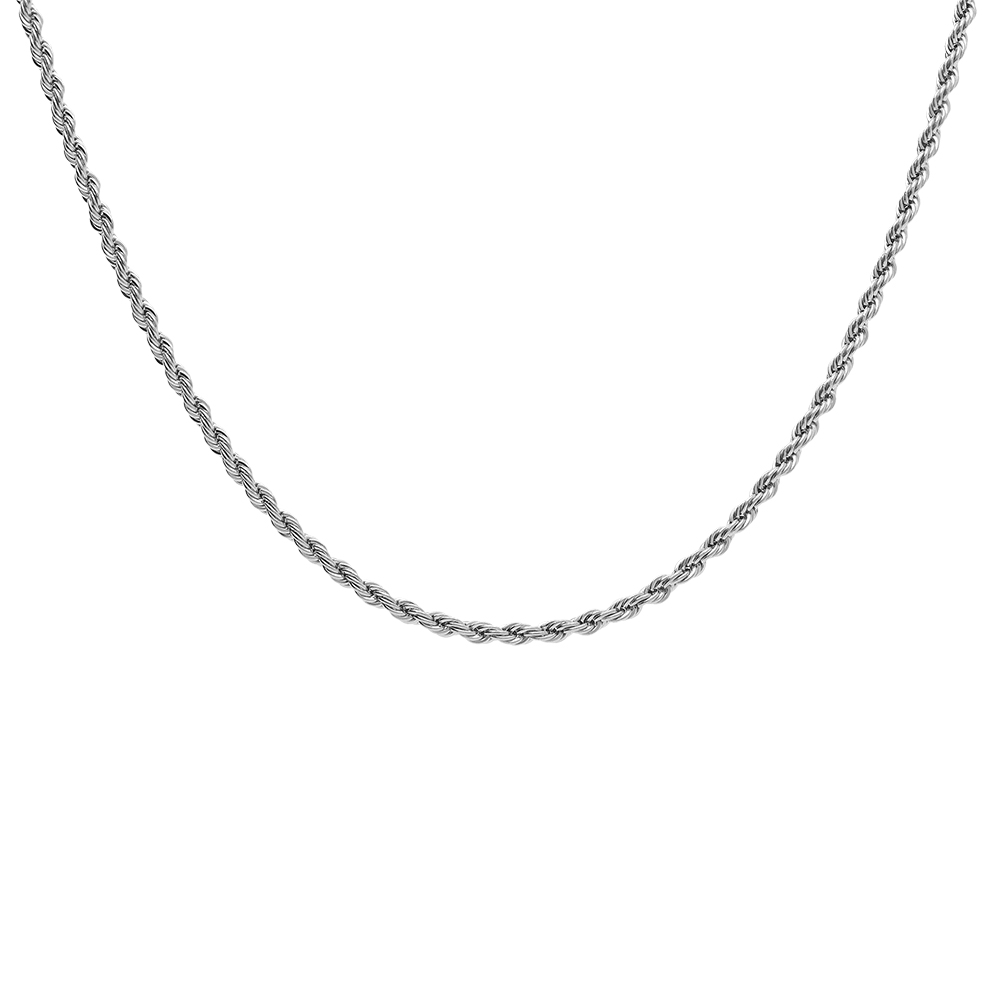 Collier en acier maille corde 2mm - 40+5cm - Vue 1