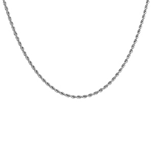 Collier en acier maille corde 2mm - 40+5cm - Vue 1
