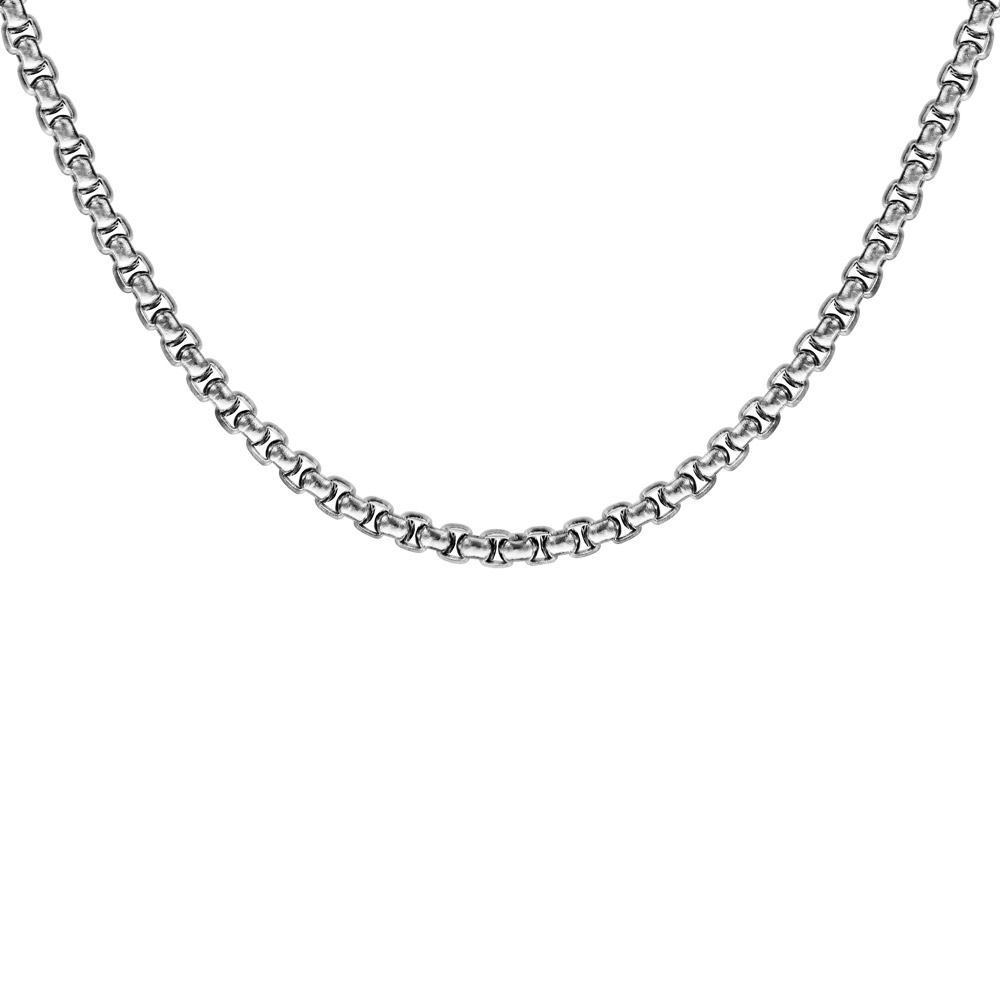 Collier en acier maille jaseron carre largeur 4mm longueur 55cm - Vue 1