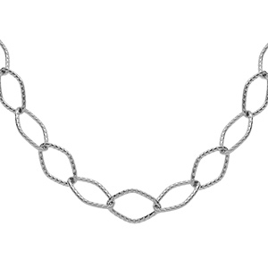 Collier en acier maille losange cisel�e - 45cm